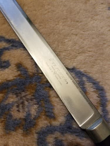Vintage Hollow Ground 14.25" PERSONNA Carving Knife W/ Inlaid Wood Handle - Thumbnail 3
