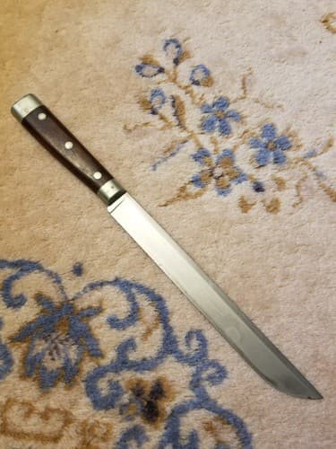 Vintage Hollow Ground 14.25" PERSONNA Carving Knife W/ Inlaid Wood Handle - Thumbnail 7