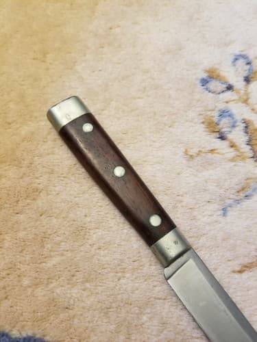 Vintage Hollow Ground 14.25" PERSONNA Carving Knife W/ Inlaid Wood Handle - Thumbnail 9