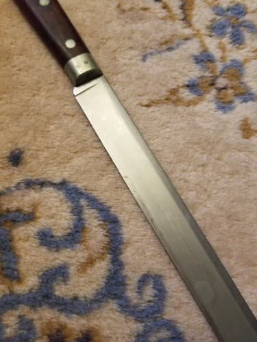 Vintage Hollow Ground 14.25" PERSONNA Carving Knife W/ Inlaid Wood Handle - Thumbnail 8