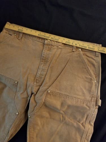 Carhartt Mens 42x30 *40x28 Double Knee Canvas Work Pants Dungaree USA B01 BRN - Thumbnail 11