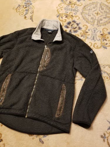 Vintage Kuhl Sherpa Mens Size L Alfpaca Full Zip Fleece Brown Sweater Jacket Y2K - Thumbnail 2