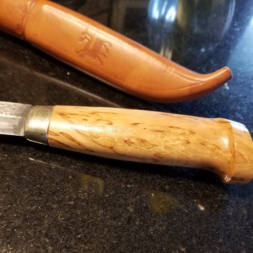 Vtg PUUKKO Scandinavian Pioneer Skinning Knife Hunting Camping Handmade N Birch - Thumbnail 5
