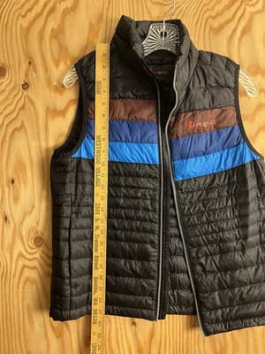 Cotopaxi Fuego Down Vest in Black Chestnut Stripes Womens S Broken Zipper READ - Thumbnail 12