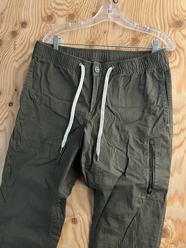 Vuori V412 Ripstop Pants Mens Size L Drawstring Pockets Hiking Climbing Green - Thumbnail 2