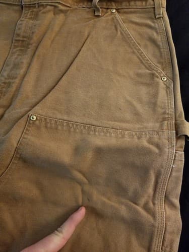 Carhartt Mens 42x30 *40x28 Double Knee Canvas Work Pants Dungaree USA B01 BRN - Thumbnail 4