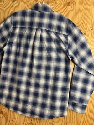 Dixxon Flannel Mens M The Midway Blue & White Pearl Snap Button Shirt Flannel - Thumbnail 10