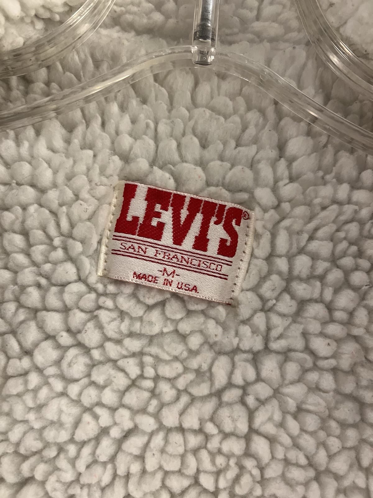 VTG 80s Levis Denim Jean Jacket Mens M Sherpa Lined USA Light Wash Trucker - Thumbnail 4
