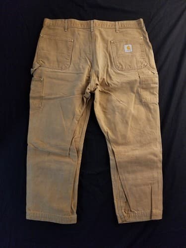 Carhartt Mens 42x30 *40x28 Double Knee Canvas Work Pants Dungaree USA B01 BRN - Thumbnail 8