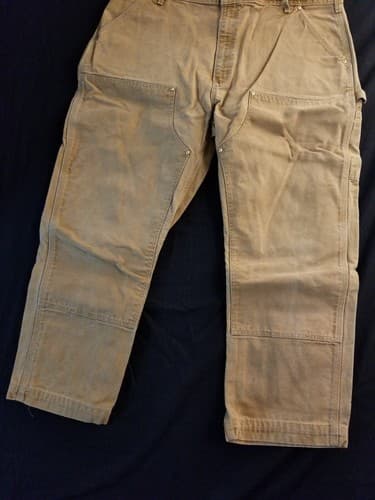 Carhartt Mens 42x30 *40x28 Double Knee Canvas Work Pants Dungaree USA B01 BRN - Thumbnail 3