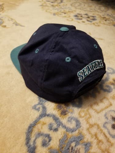 Rare Vintage Seattle Mariners 90s Snapback Hat Griffey Teal Script New Baseball - Thumbnail 3