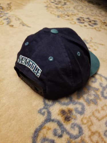 Rare Vintage Seattle Mariners 90s Snapback Hat Griffey Teal Script New Baseball - Thumbnail 4