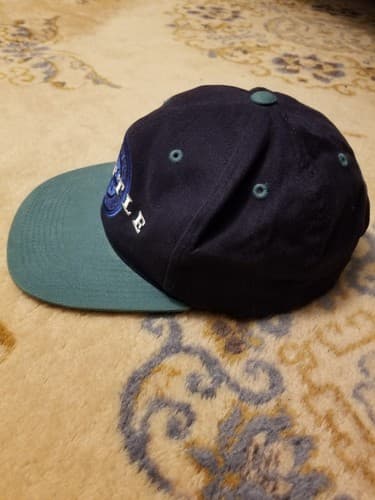 Rare Vintage Seattle Mariners 90s Snapback Hat Griffey Teal Script New Baseball - Thumbnail 2