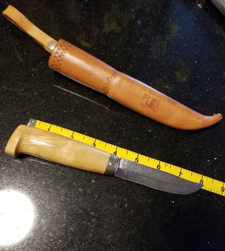 Vtg PUUKKO Scandinavian Pioneer Skinning Knife Hunting Camping Handmade N Birch - Thumbnail 12