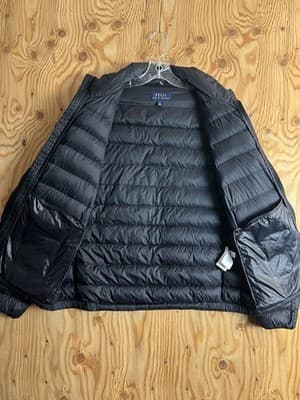 Polo Ralph Lauren Puffer Jacket Mens L Black Red Pony Full Zip Quilted Down - Thumbnail 7