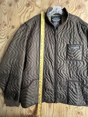 VTG Polo Ralph Lauren Jeans Company Mens XL Brown Quilted Full Zip Jacket Swirl - Thumbnail 4