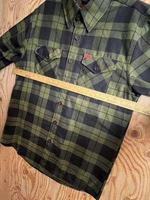 Dixxon Flannel Co. DFC 12 Gauge Shirt Men's M O.D. Green Black Red Plaid Button - Thumbnail 6