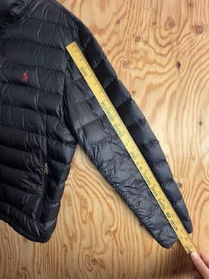 Polo Ralph Lauren Puffer Jacket Mens L Black Red Pony Full Zip Quilted Down - Thumbnail 6