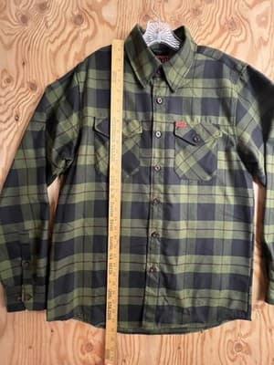 Dixxon Flannel Co. DFC 12 Gauge Shirt Men's M O.D. Green Black Red Plaid Button - Thumbnail 5