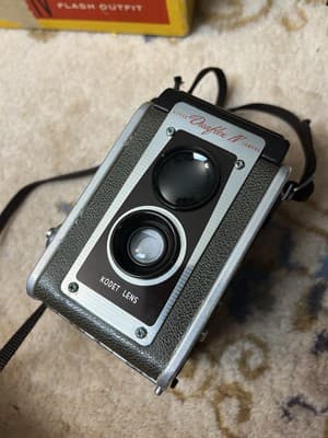 VTG 1950s Kodak Duraflex IV Flash Holder /Guard Outfit Camera Box Kodet Lens - Thumbnail 9