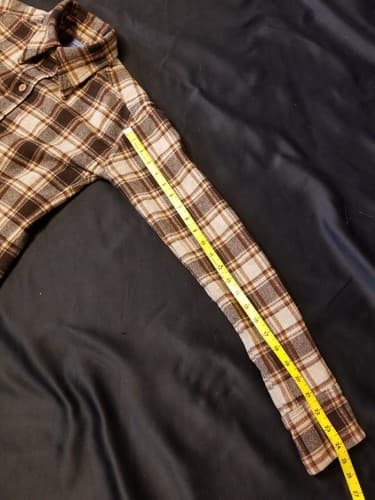 Pendleton Vintage 50s 60s Hand Tailored Wool Plaid Flannel Shirt Brown Custom S - Thumbnail 11