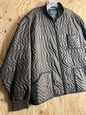VTG Polo Ralph Lauren Jeans Company Mens XL Brown Quilted Full Zip Jacket Swirl - Thumbnail 3