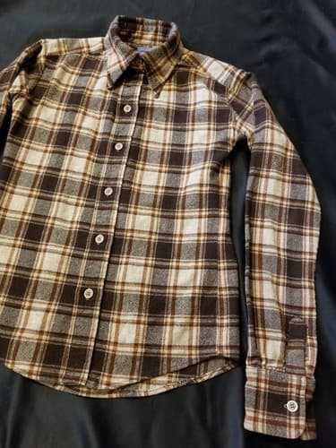 Pendleton Vintage 50s 60s Hand Tailored Wool Plaid Flannel Shirt Brown Custom S - Thumbnail 14