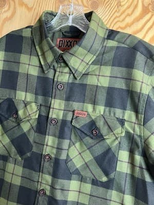 Dixxon Flannel Co. DFC 12 Gauge Shirt Men's M O.D. Green Black Red Plaid Button - Thumbnail 3