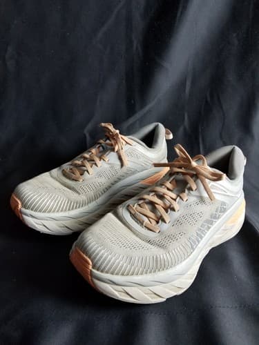 Hoka One One Bondi 7 Womens 10 Shoes Gray Running Walking Cushion Gym Sneaker - Thumbnail 7