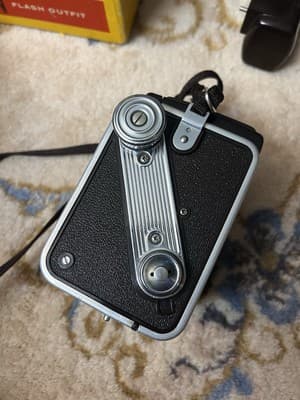 VTG 1950s Kodak Duraflex IV Flash Holder /Guard Outfit Camera Box Kodet Lens - Thumbnail 12