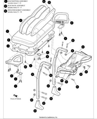 E-Z-GO OEM Sweater Basket Assembly RXV 2008+ Golf Carts Weatherproof Club Holder - Thumbnail 15