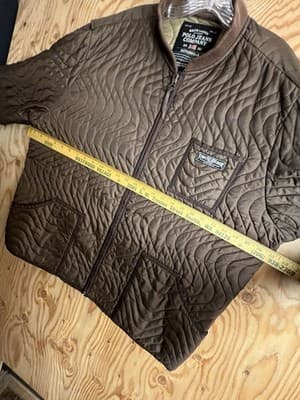 VTG Polo Ralph Lauren Jeans Company Mens XL Brown Quilted Full Zip Jacket Swirl - Thumbnail 5