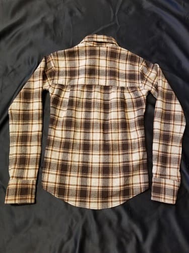 Pendleton Vintage 50s 60s Hand Tailored Wool Plaid Flannel Shirt Brown Custom S - Thumbnail 2