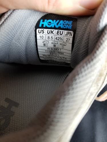 Hoka One One Bondi 7 Womens 10 Shoes Gray Running Walking Cushion Gym Sneaker - Thumbnail 13