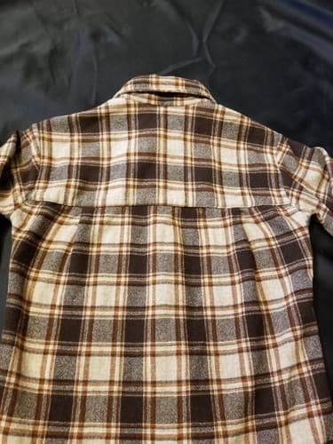 Pendleton Vintage 50s 60s Hand Tailored Wool Plaid Flannel Shirt Brown Custom S - Thumbnail 6