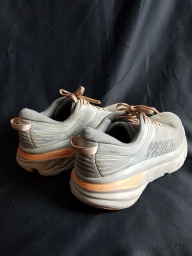 Hoka One One Bondi 7 Womens 10 Shoes Gray Running Walking Cushion Gym Sneaker - Thumbnail 3