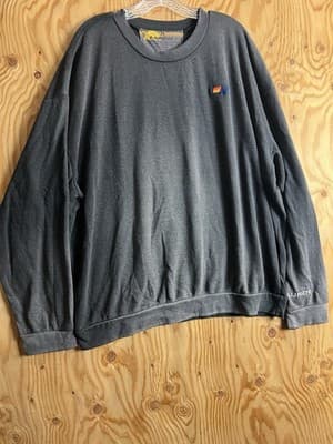 Aviator Nation Faded Pullover Sweatshirt Oversized Distressed Mens XL Grey - Thumbnail 4