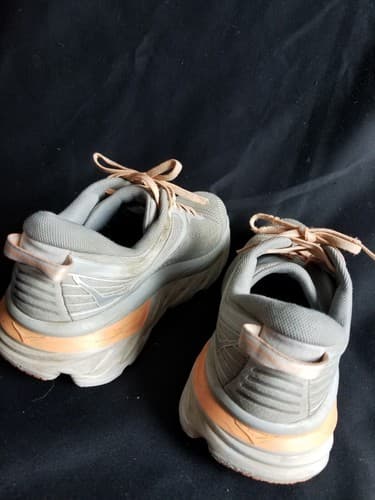 Hoka One One Bondi 7 Womens 10 Shoes Gray Running Walking Cushion Gym Sneaker - Thumbnail 4