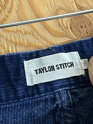 Taylor Stitch Democratic All Day Pant Mens 31x 32 Blue Corduroy Cotton 5 Pocket - Thumbnail 4