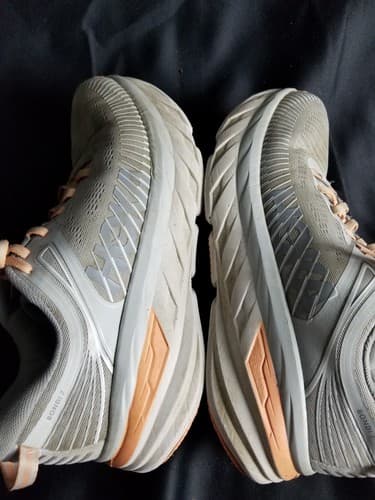 Hoka One One Bondi 7 Womens 10 Shoes Gray Running Walking Cushion Gym Sneaker - Thumbnail 11