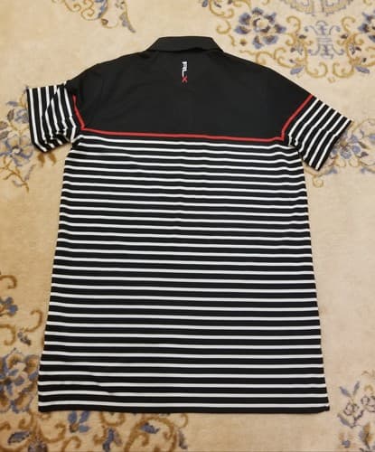 RLX Ralph Lauren Polo Shirt Mens M Black Stripe US Open Erin Hills Golf Rugby - Thumbnail 5