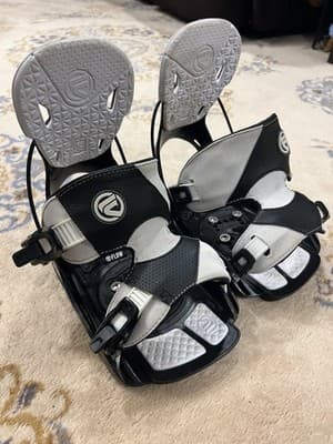 Flow Snowboard Bindings Mens Large The Five LTD Black White *Small Crack *READ - Thumbnail 8