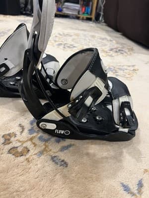 Flow Snowboard Bindings Mens Large The Five LTD Black White *Small Crack *READ - Thumbnail 7