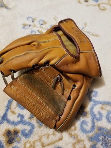 Vintage Wilson Hank Sauer HAWK A2196 LEATHER Baseball Glove Mitt GRIP POCKET - Thumbnail 6