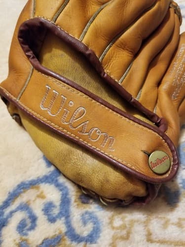 Vintage Wilson Hank Sauer HAWK A2196 LEATHER Baseball Glove Mitt GRIP POCKET - Thumbnail 7