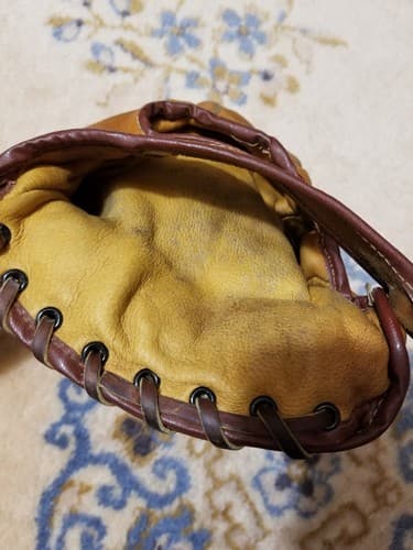 Vintage Wilson Hank Sauer HAWK A2196 LEATHER Baseball Glove Mitt GRIP POCKET - Thumbnail 9