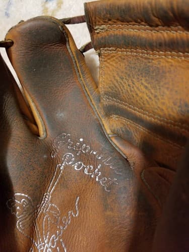 Vintage Wilson Hank Sauer HAWK A2196 LEATHER Baseball Glove Mitt GRIP POCKET - Thumbnail 5