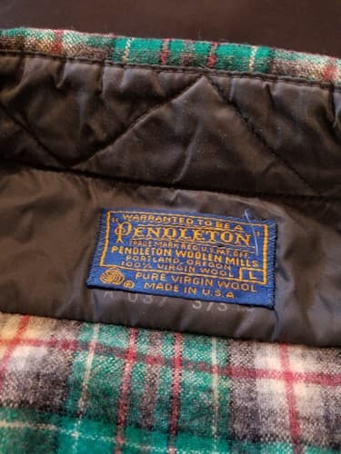Vintage Pendleton Virgin Wool Flannel Men's L Button Up Shirt Green Red Retro - Thumbnail 3