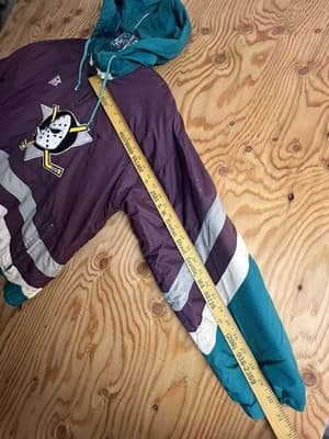 VTG Anaheim Mighty Ducks Apex One 1/4 Zip Jacket Hockey Womens/ Boys L Hooded - Thumbnail 8