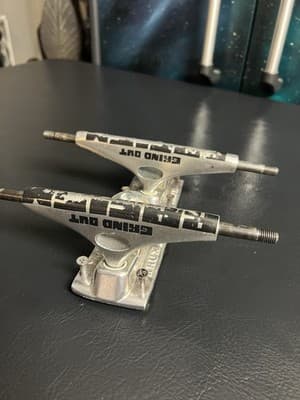 (2) Krux Grind Out Racism Standard Silver Skateboard Trucks (8.25 + 7.6) DLK K5 - Image 1